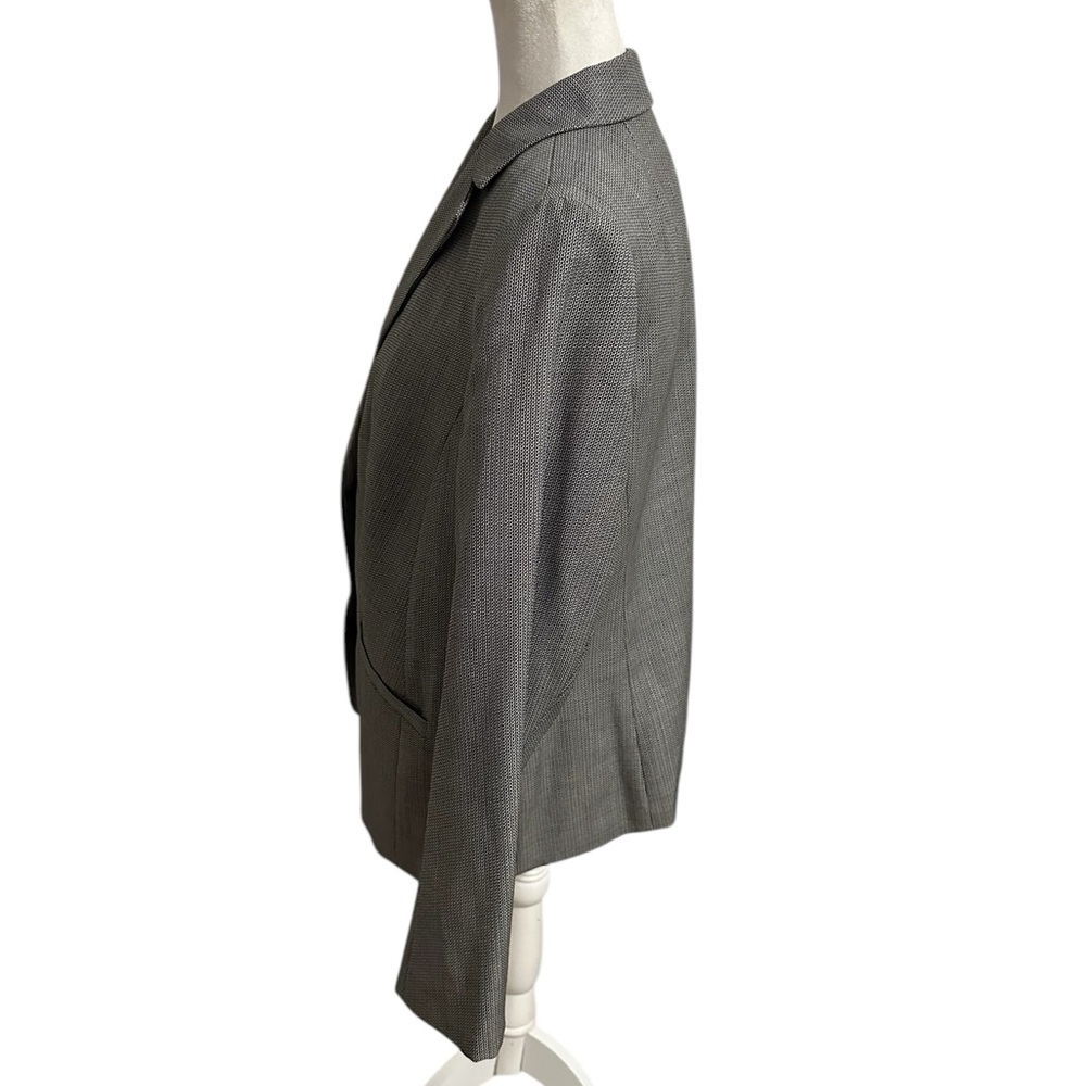 Talbots Wool Blend Two Button Closure Gray Black … - image 4
